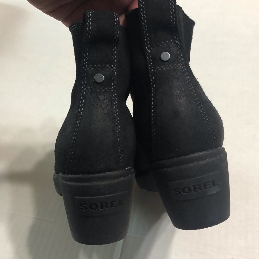 Sorel Black Lace Up Wedge Boots - Picture 4 of 10